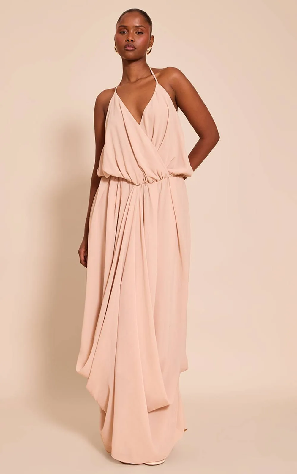 Chiffon V Neck Maxi Dress by PrettyLittleThing