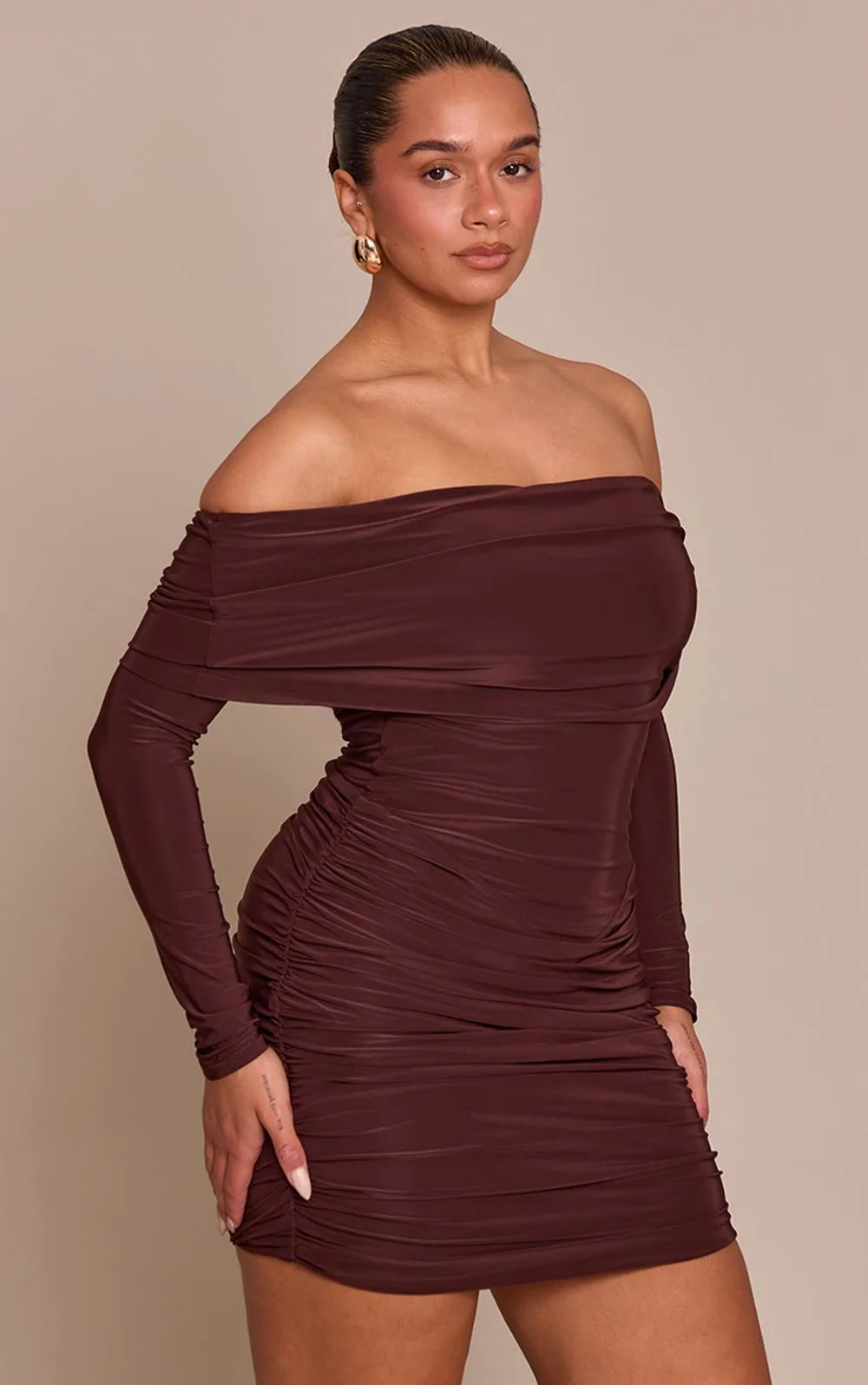 Shape Slinky Twist Cut Out Detail Mini Dress