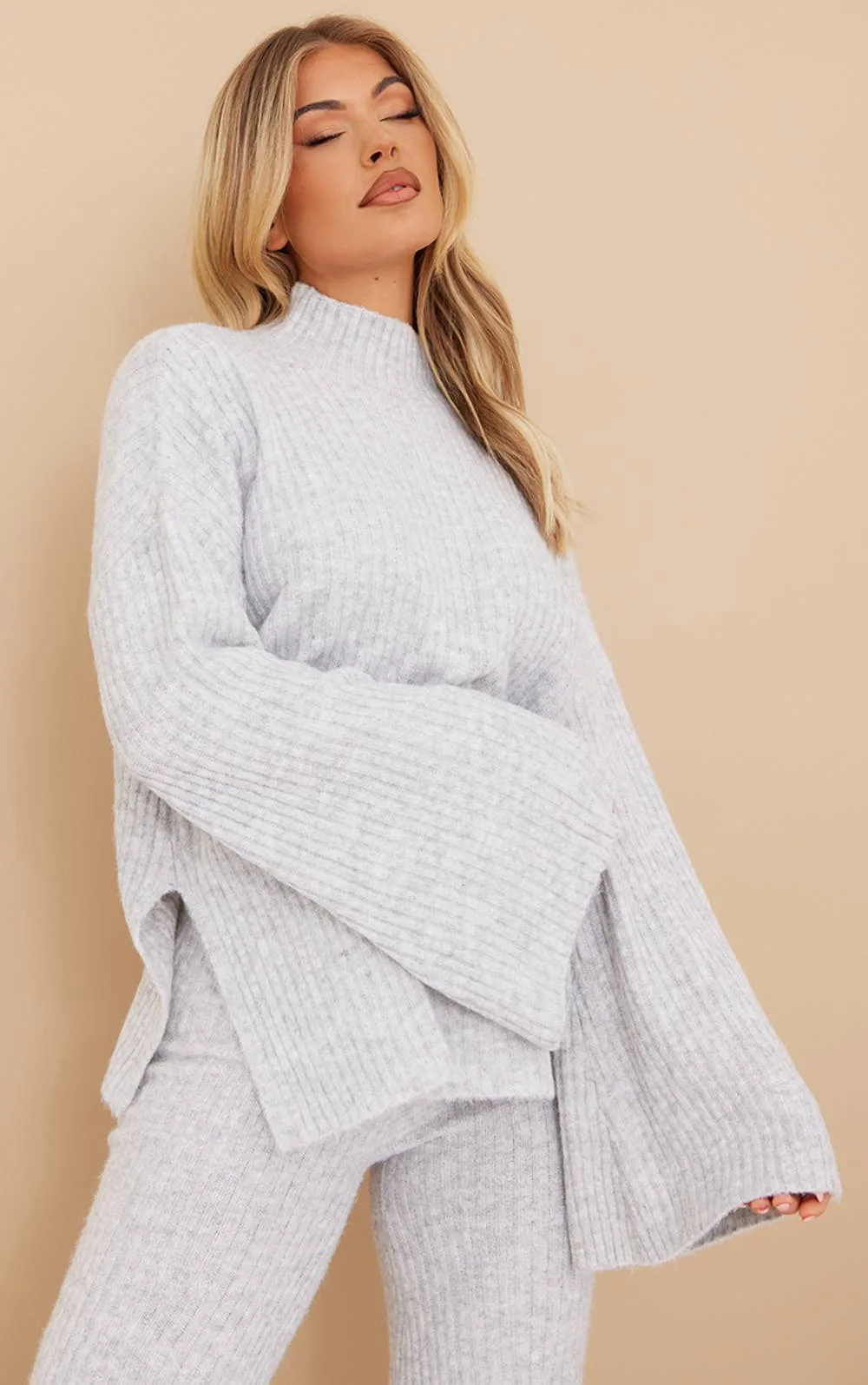 Luxe Rib Knit Oversized Jumper by PrettyLittleThing