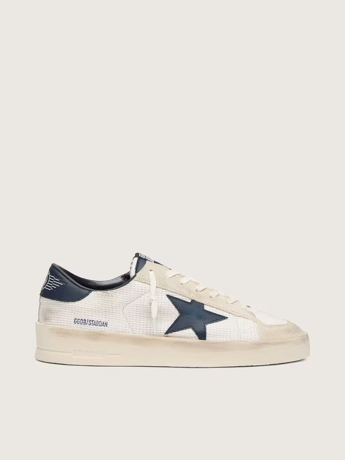 Stardan in Beige Suede with Blue Star