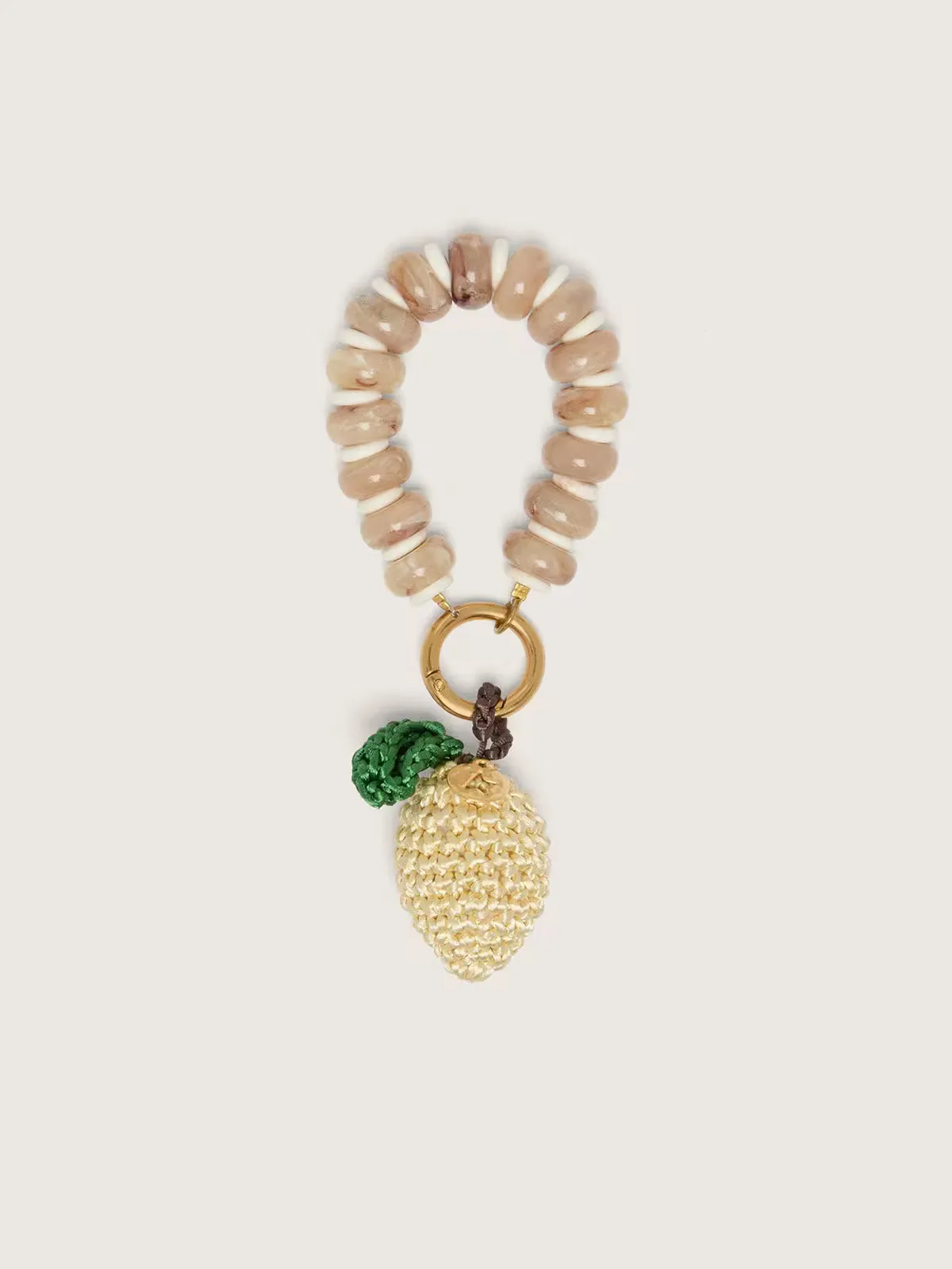 Lemon Charm in Cotton Crochet with Bead Chain by Golden Goose