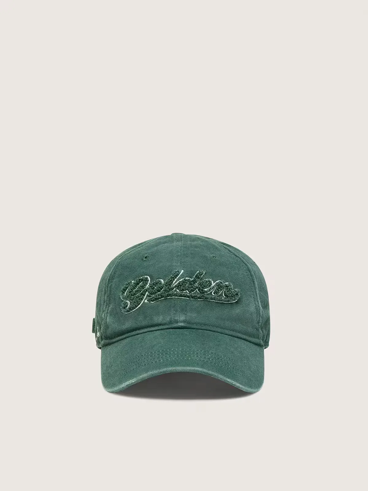 Pine-Green Baseball Cap with Golden Logo Embroidered in Green by Golden Goose