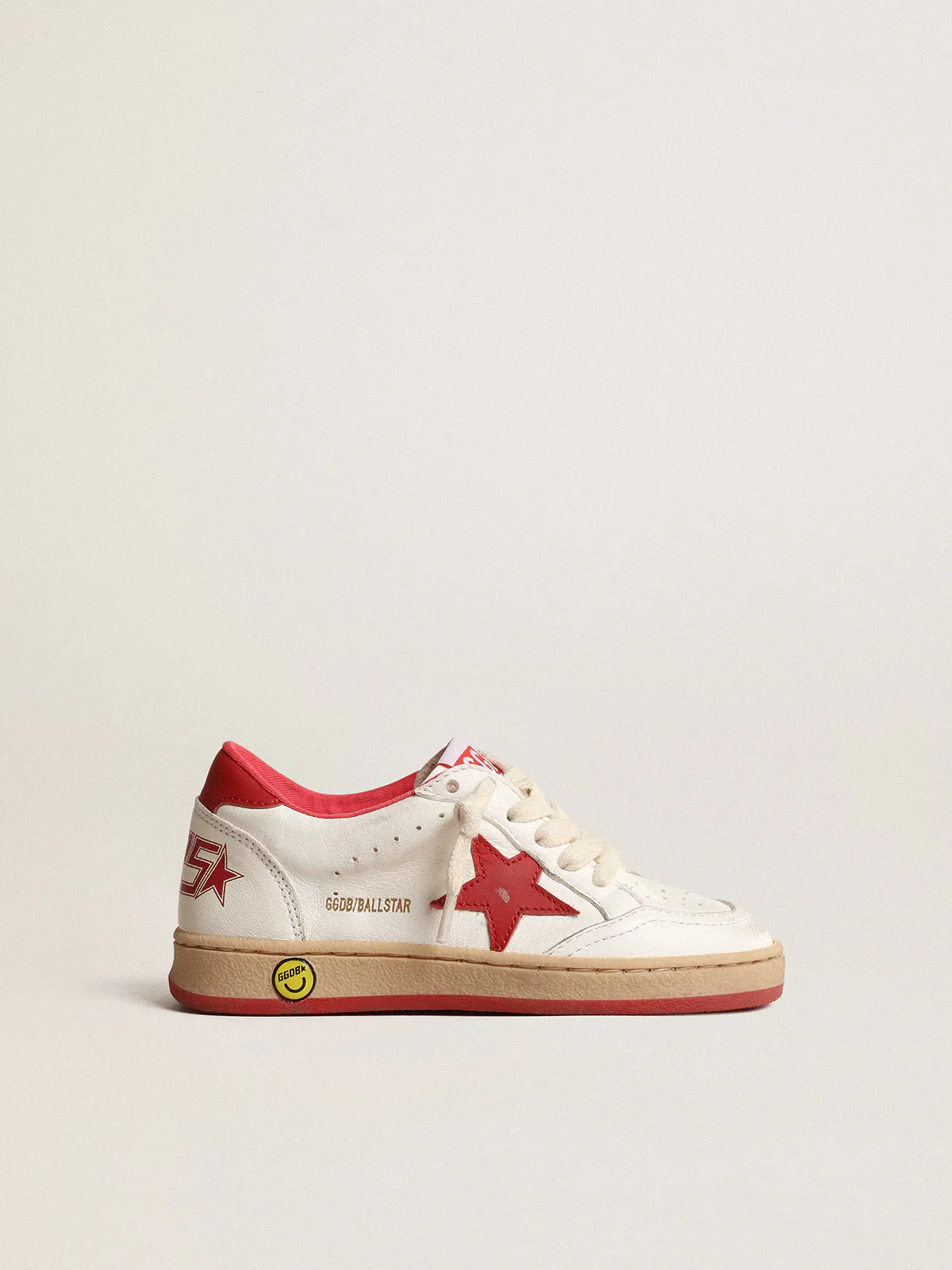 Ball Star Young in Nappa with Red Leather Star and Heel Tab by Golden Goose