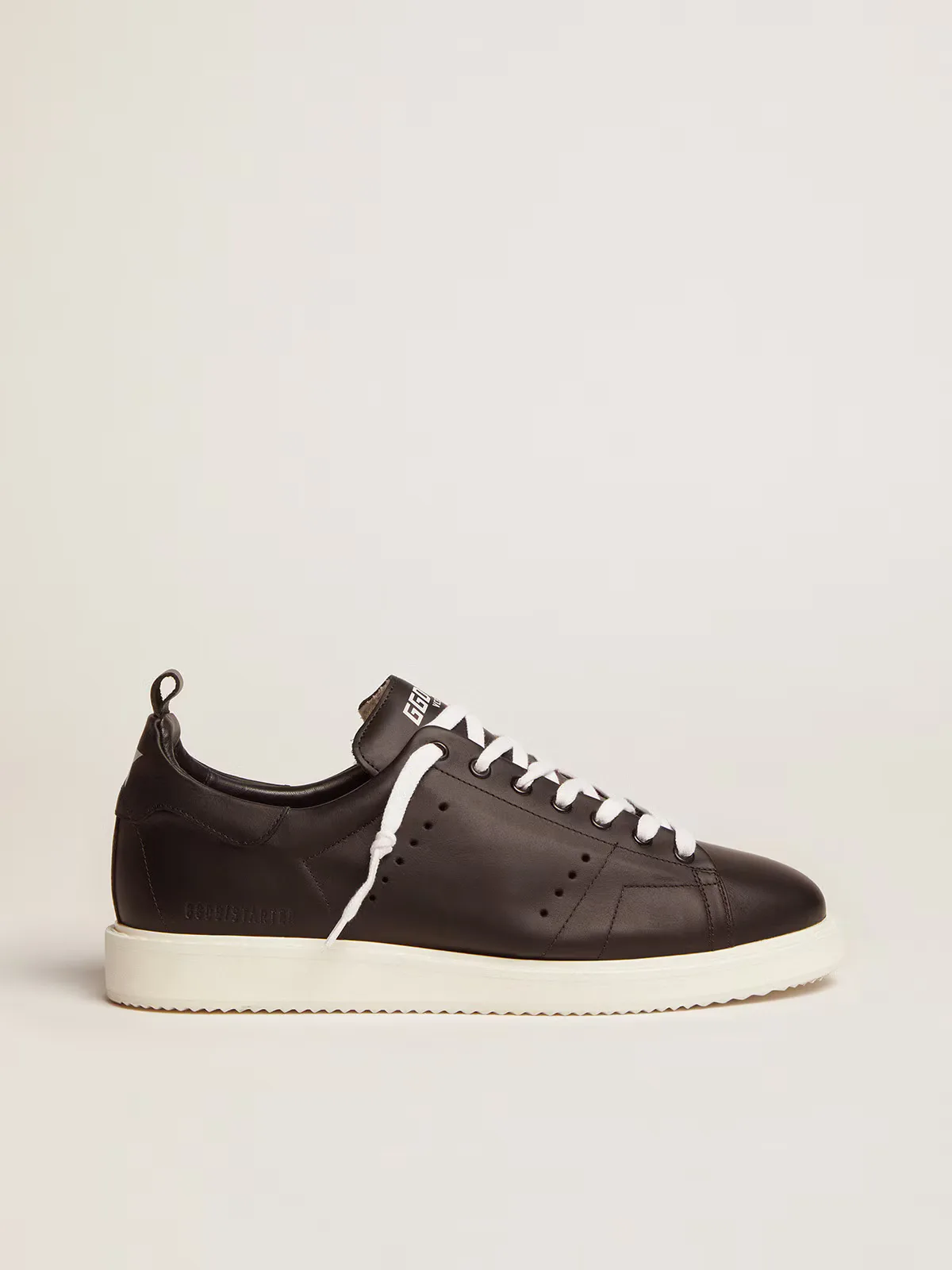 Starter in Leather with Star Printed on the Heel Tab by Golden Goose