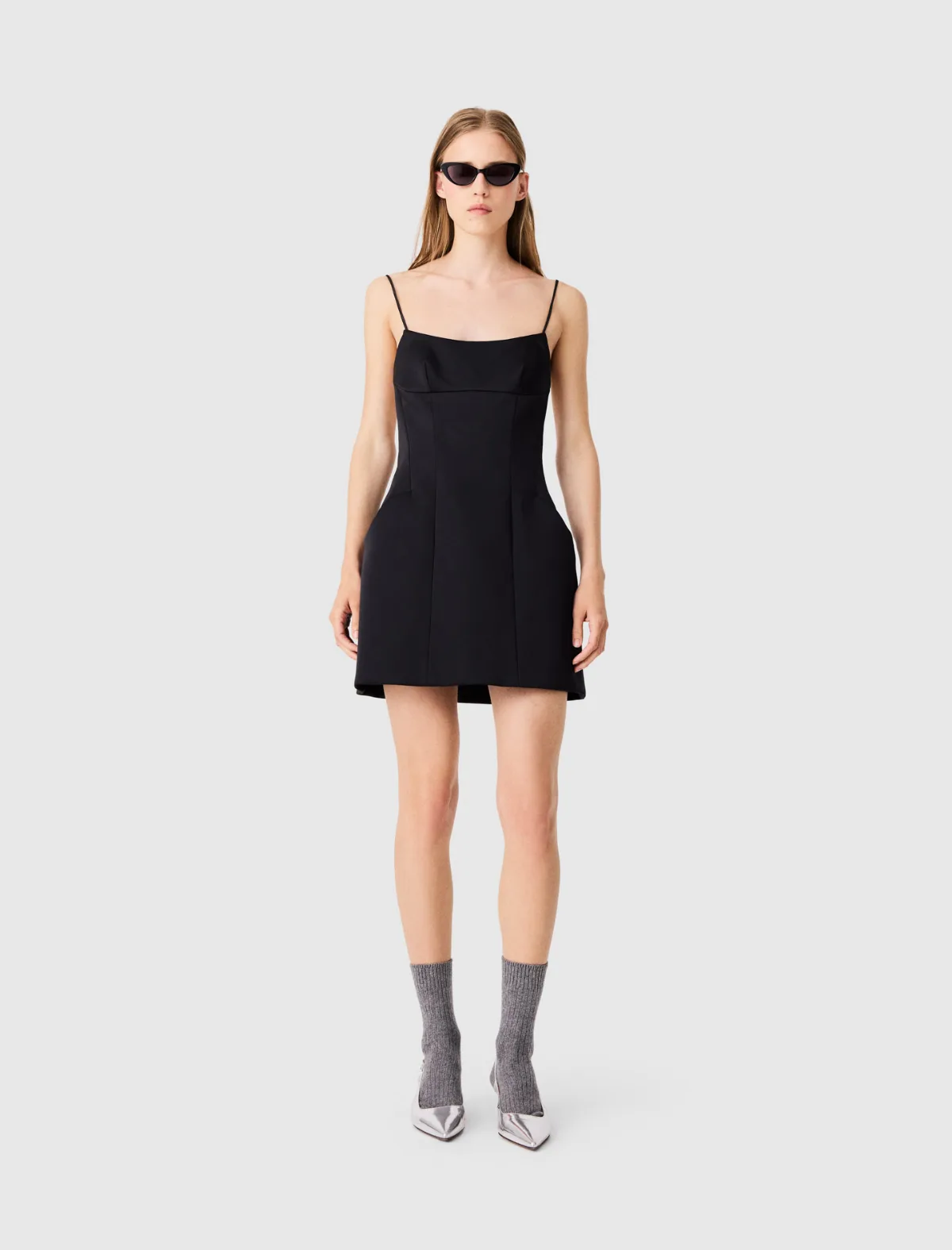 Short Backless Satin Dress by Maje
