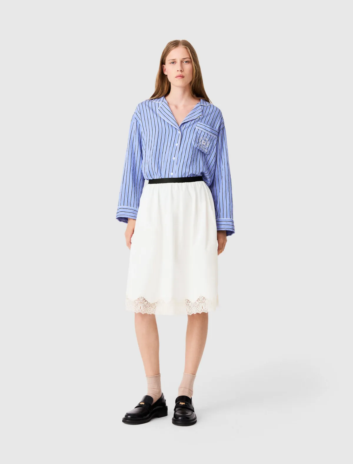 Tailored Skirt with Lace by Maje