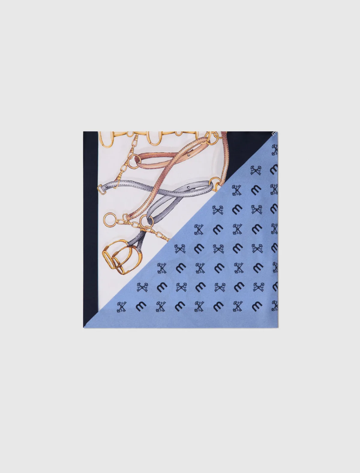 Equestrian Motif Silk Scarf by Maje