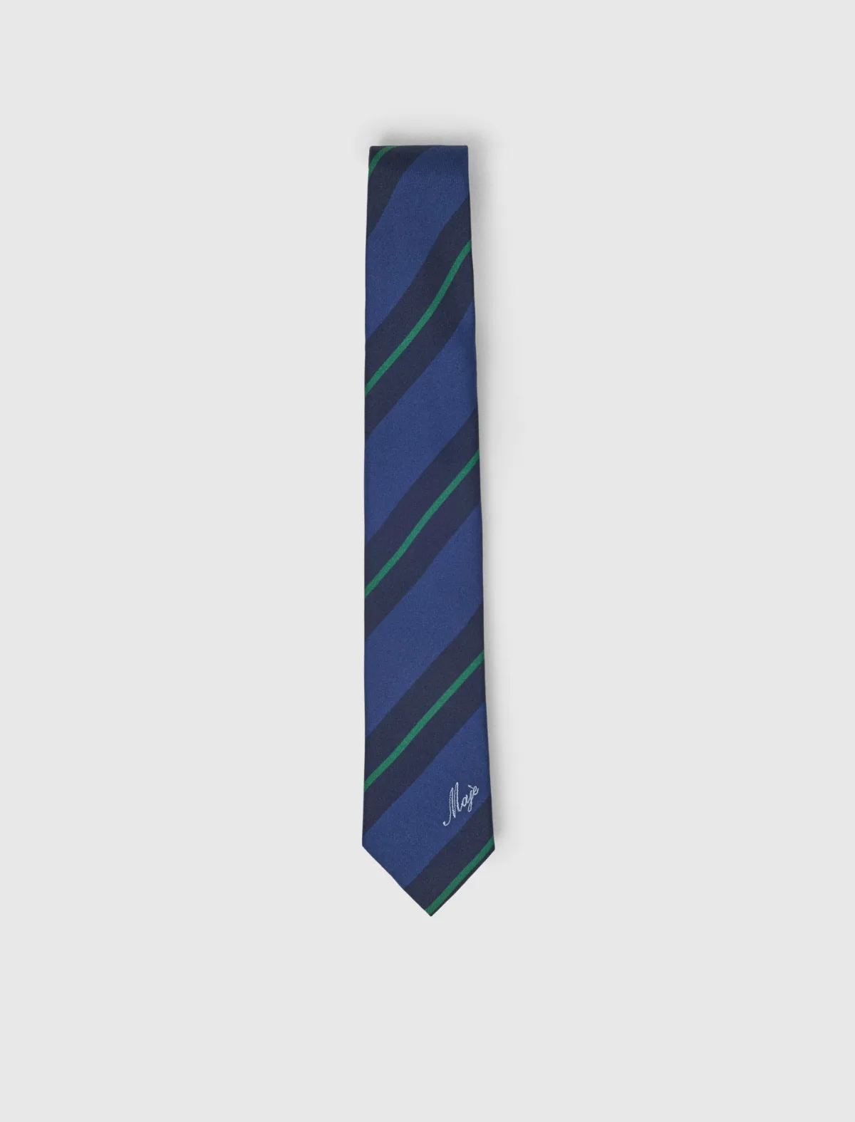 Striped Silk Tie by Maje