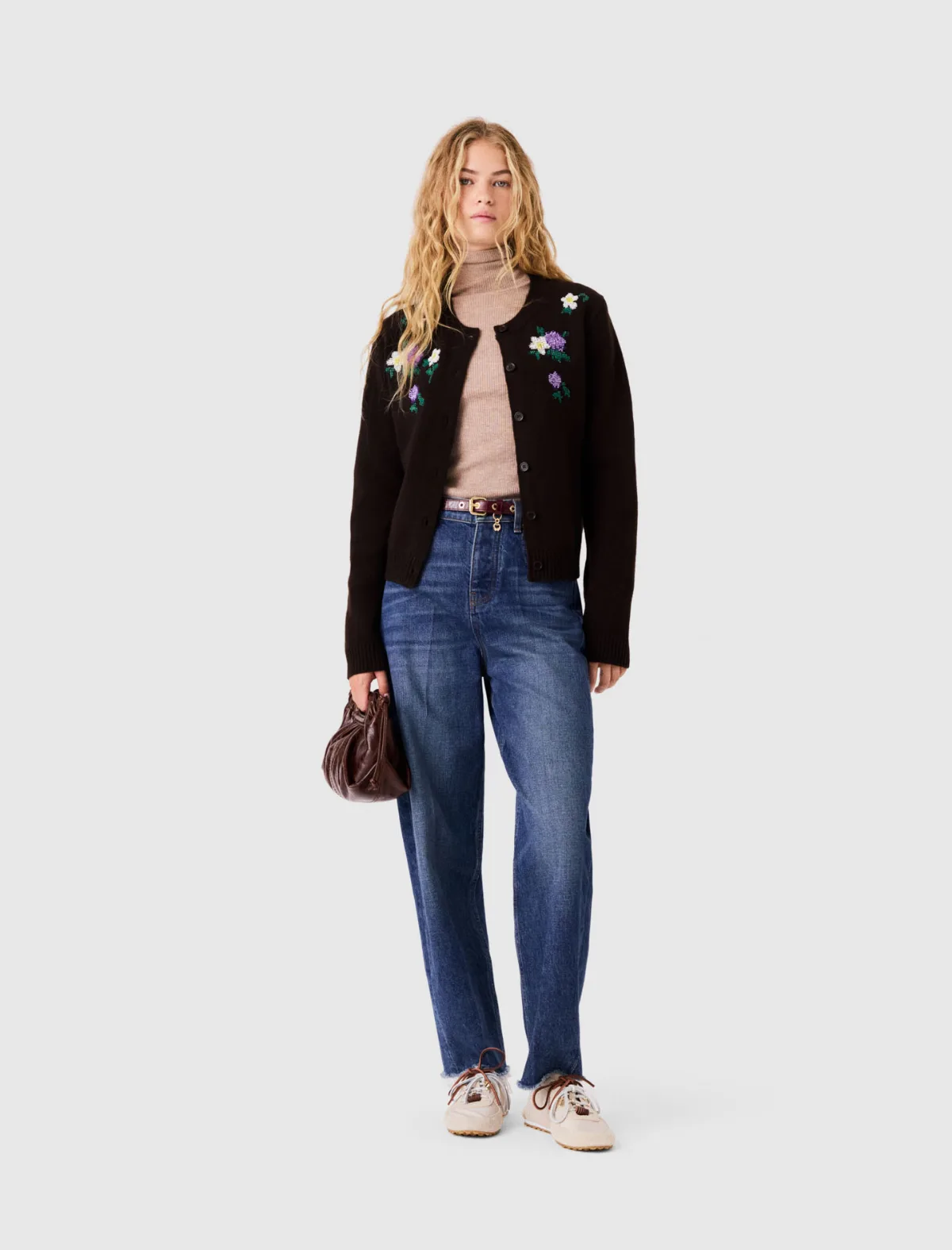 Cardigan with Floral Embroidery by Maje