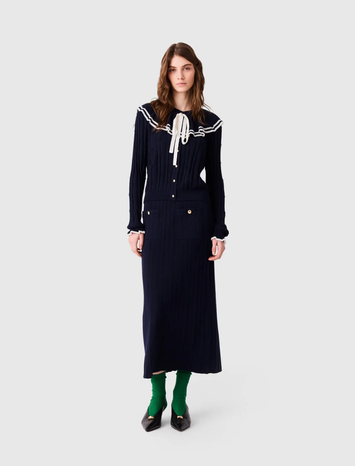 Layered Cape Cardigan by Maje