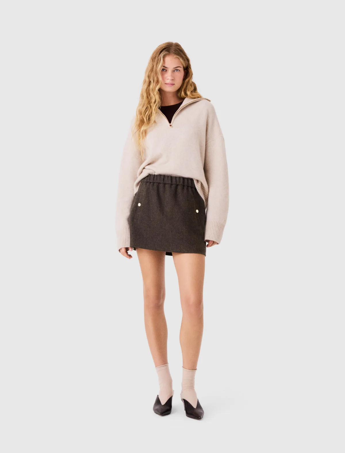 Short Wool Skirt by Maje