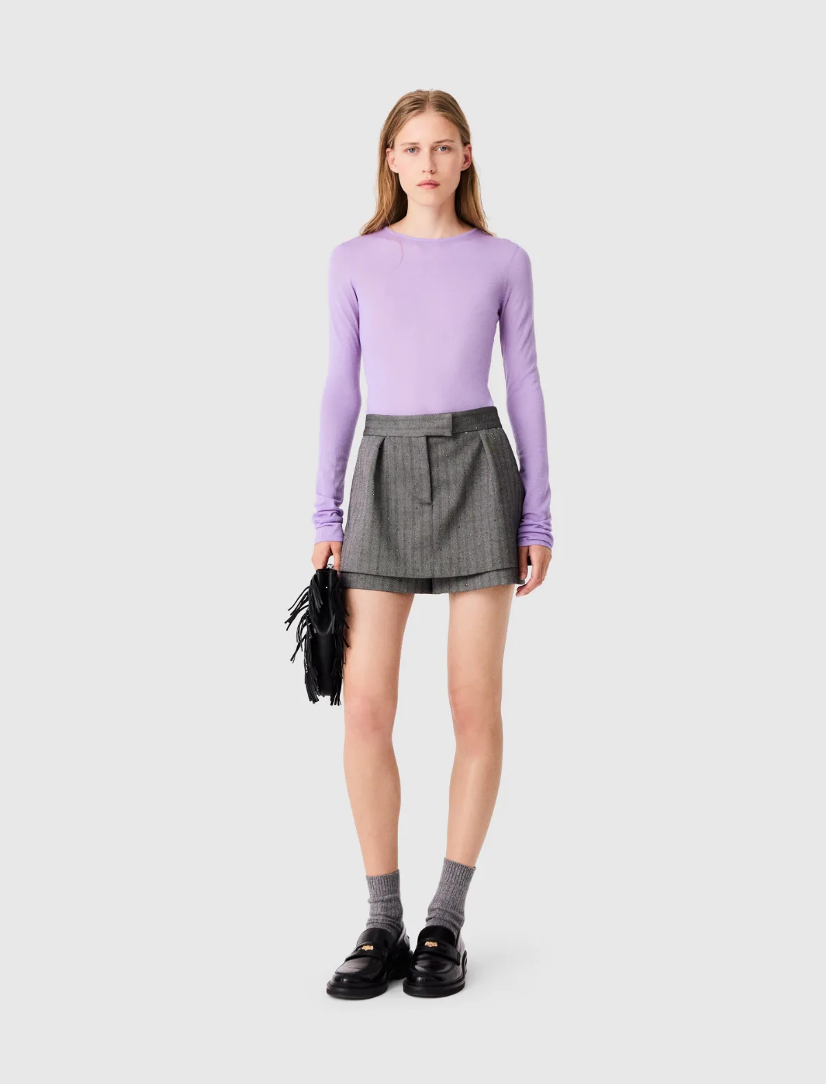Rhinestone Tailored Skort by Maje