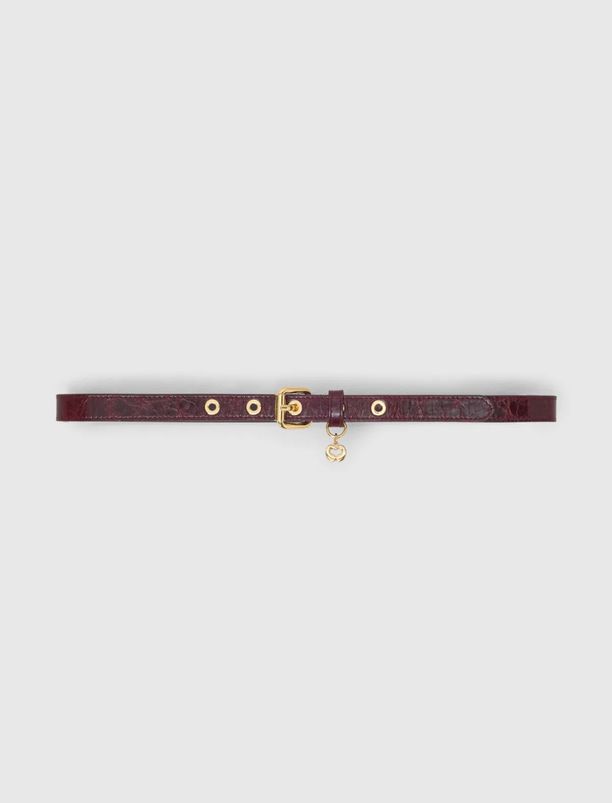 Slim Leather Belt with Eyelets by Maje