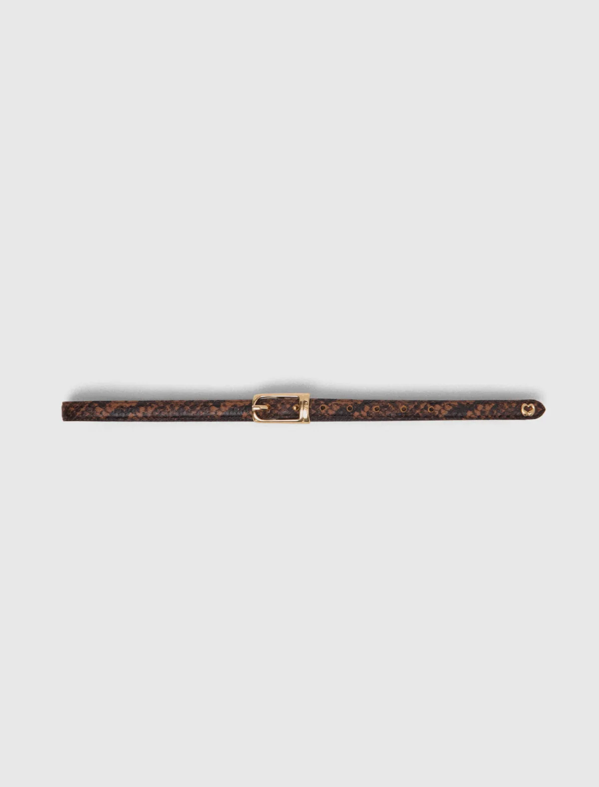 Slim Embossed Leather Belt by Maje