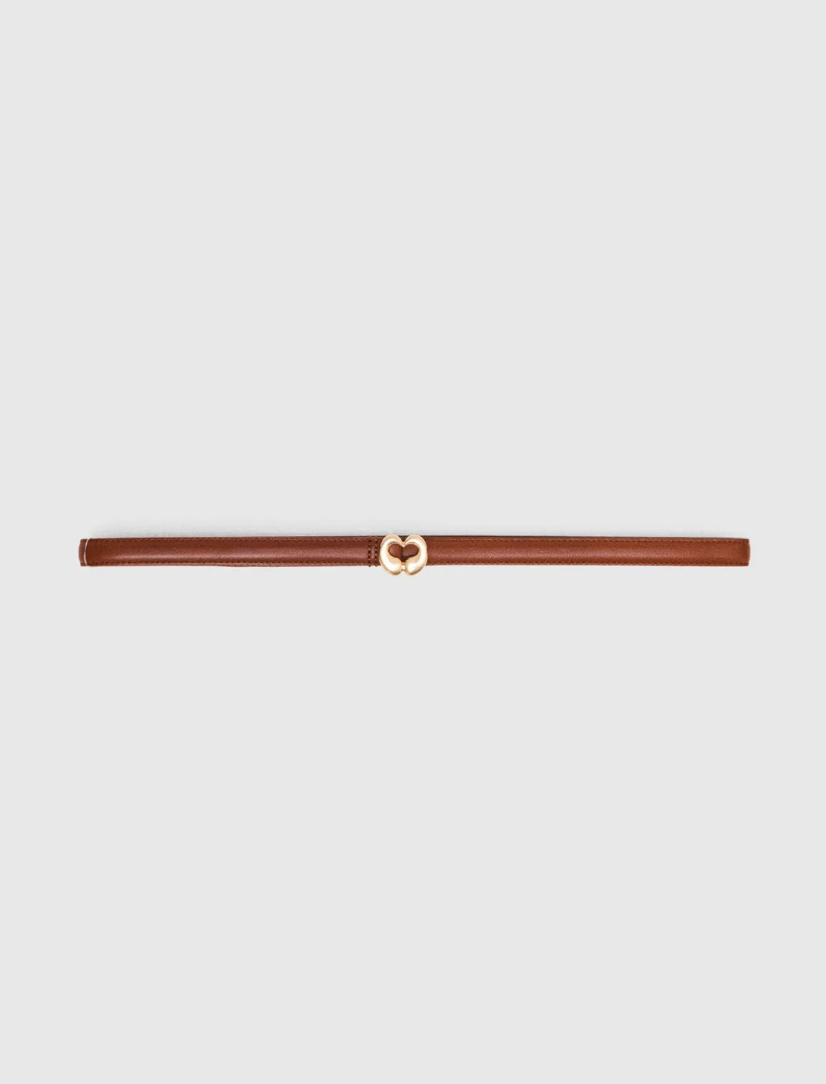 Slim Smooth Leather Logo Belt by Maje