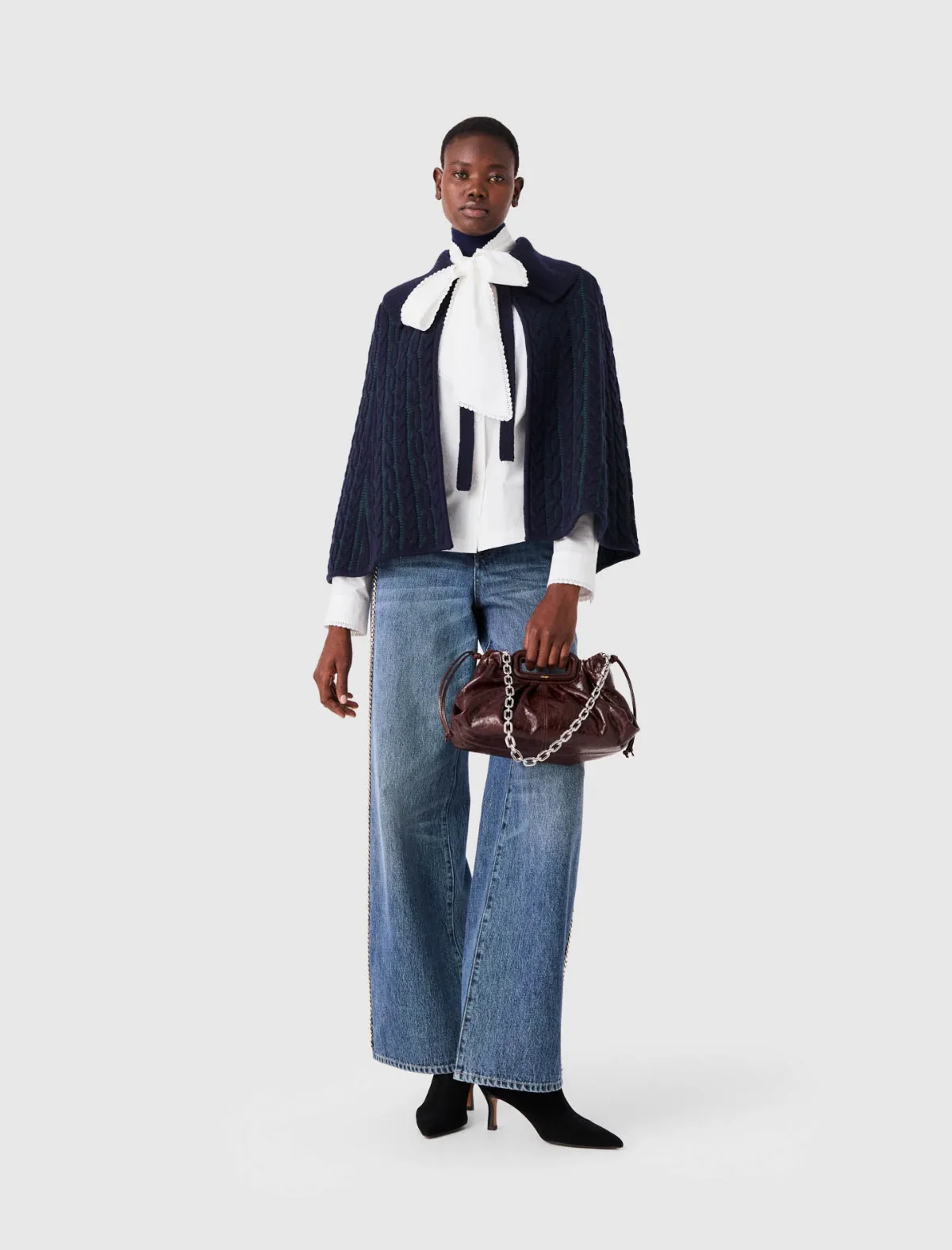Cropped Cape Cardigan by Maje