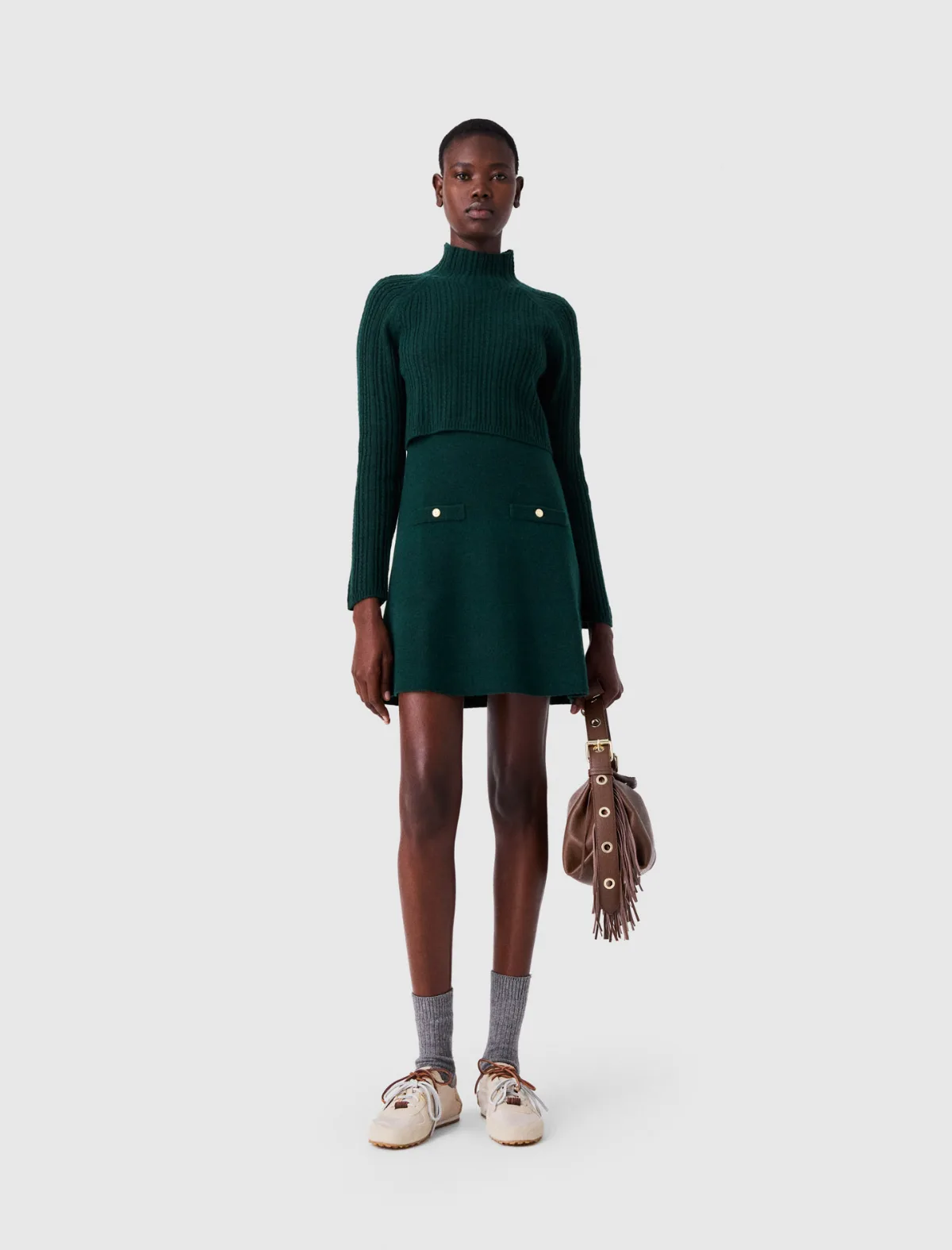 Knit Dress with Removable Sweater by Maje