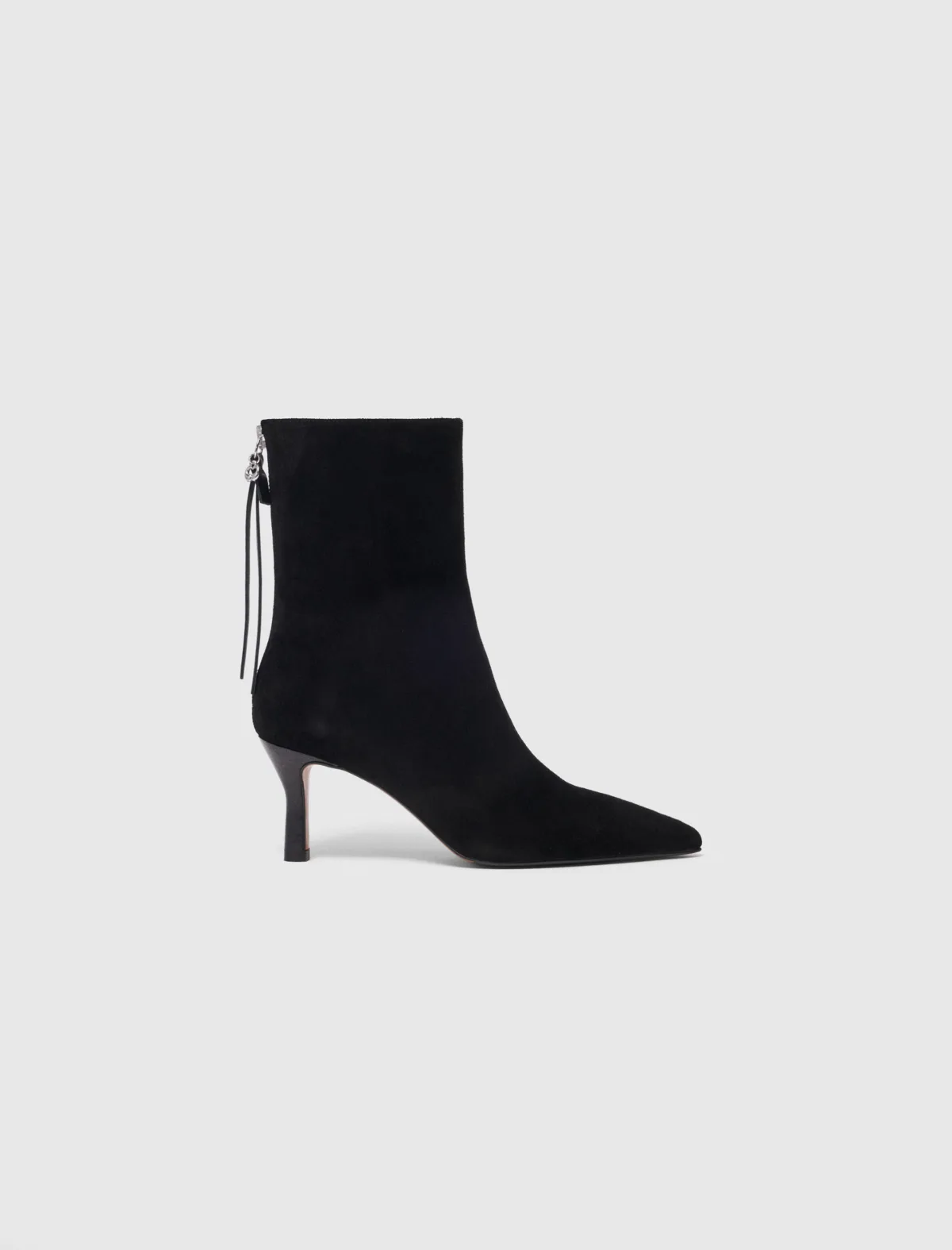 Pointed-Toe Suede Ankle Boots