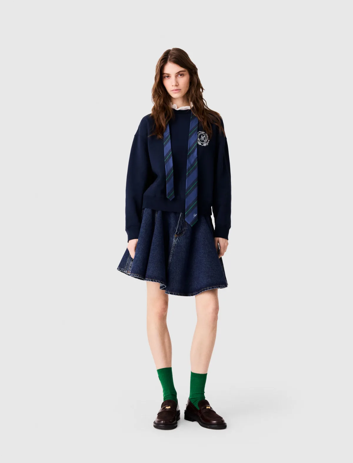 Sweatshirt with Poplin Details by Maje