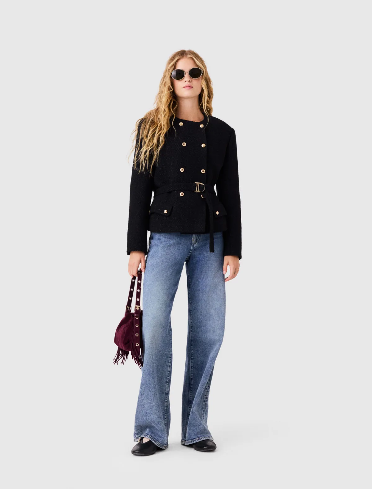 Mid-Length Double-Breasted Jacket by Maje