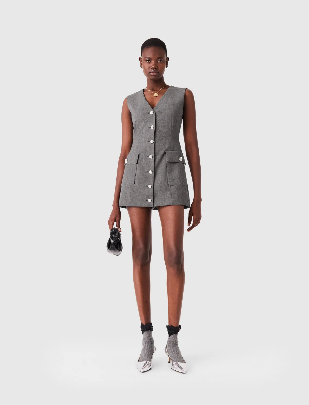 Jewel Button Tailored Jumpsuit by Maje