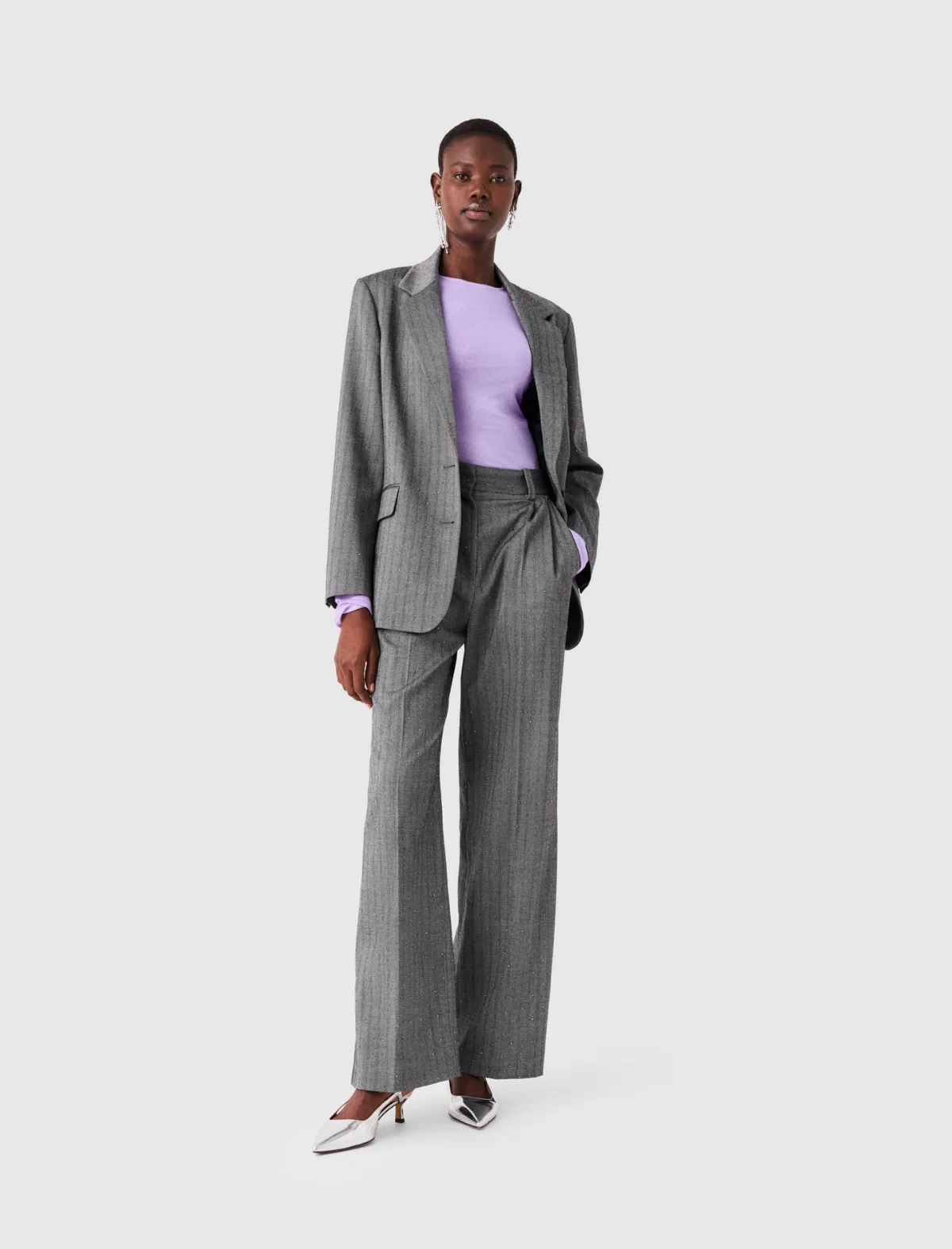 Rhinestone Suit Jacket by Maje