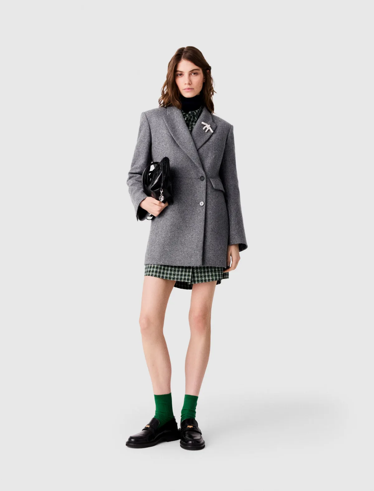 Mid-Length Wool Blend Coat by Maje