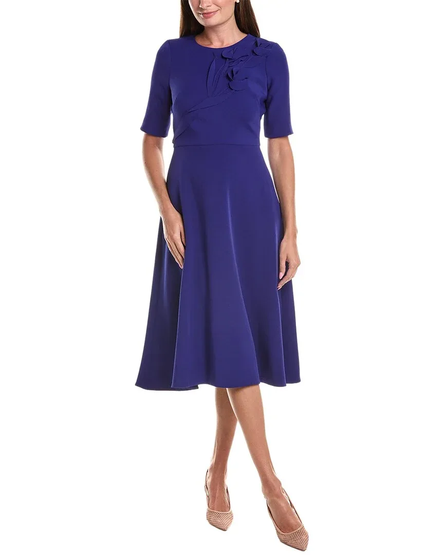Crepe Flower Applique Dress