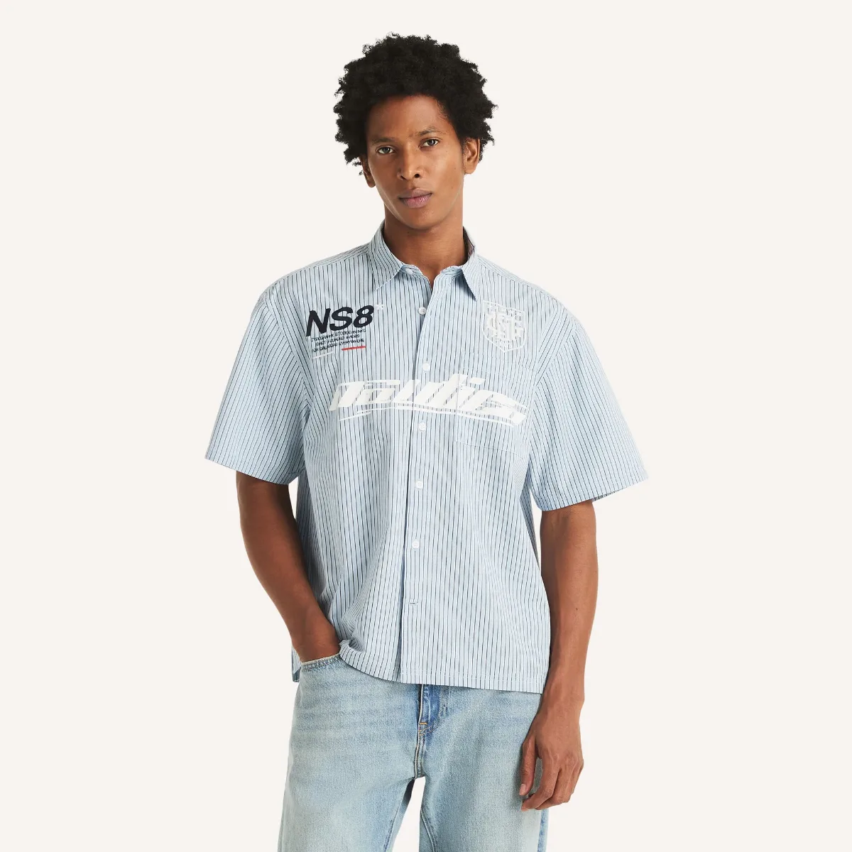 Striped Short-Sleeve Shirt by Nautica