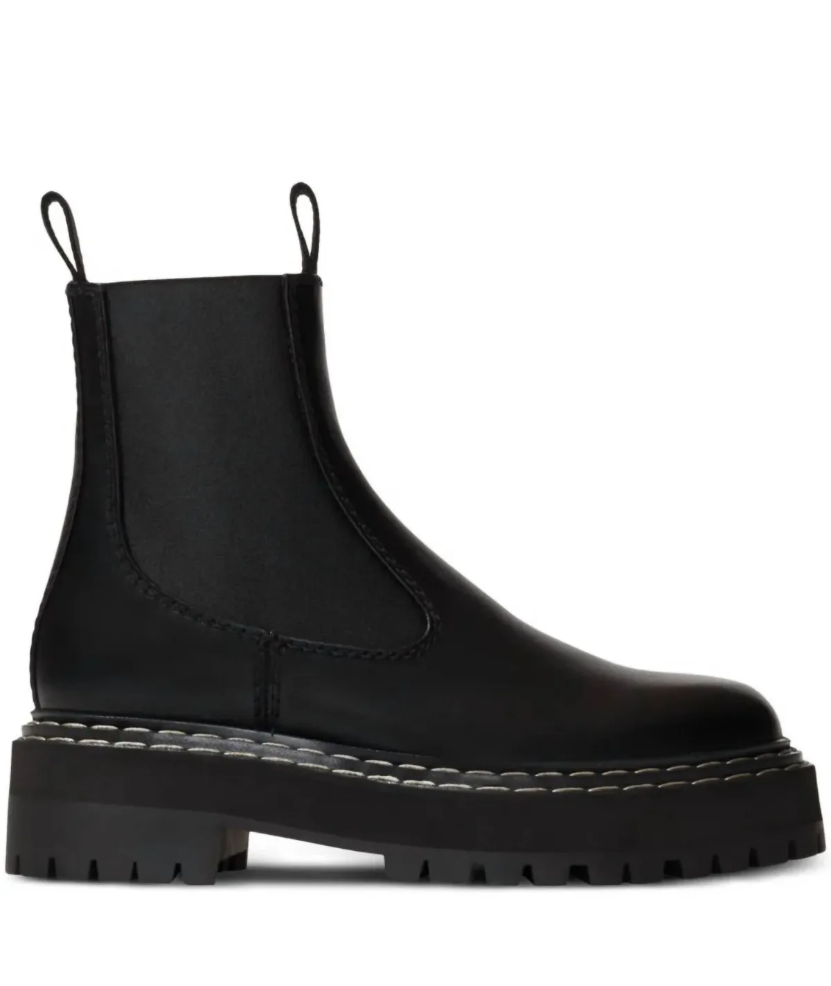 Lug Sole Leather Chelsea Boots