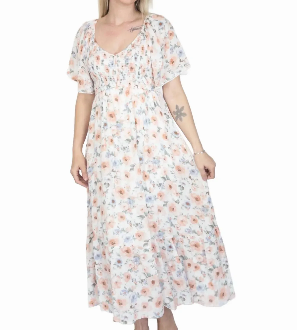 Blossom Breeze Floral Maxi Dress by Hem & Thread
