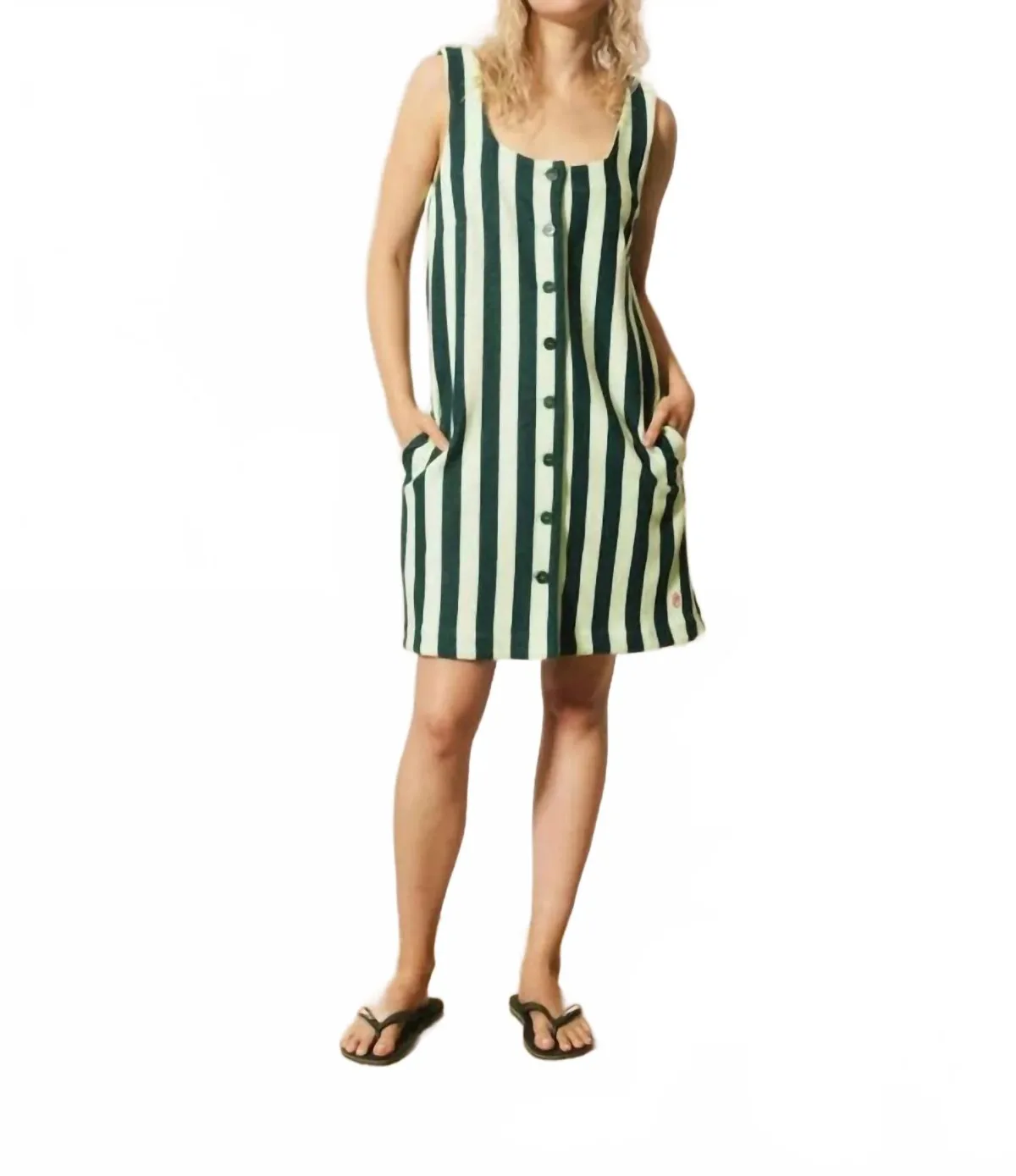 Peppe Mini Dress in Lemon Green by FRNCH