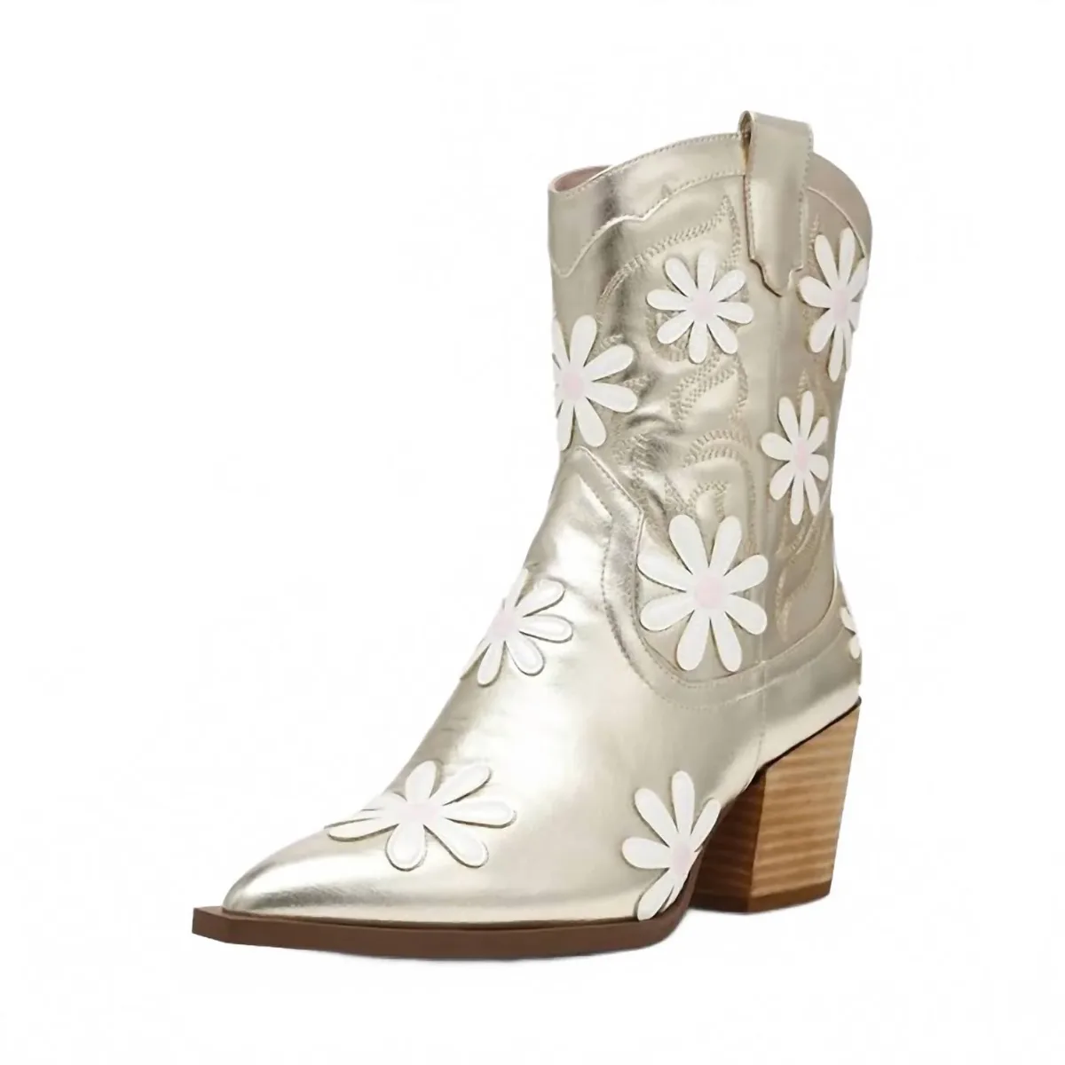 Disco Daisy Faux Leather Booties by Betsey Johnson