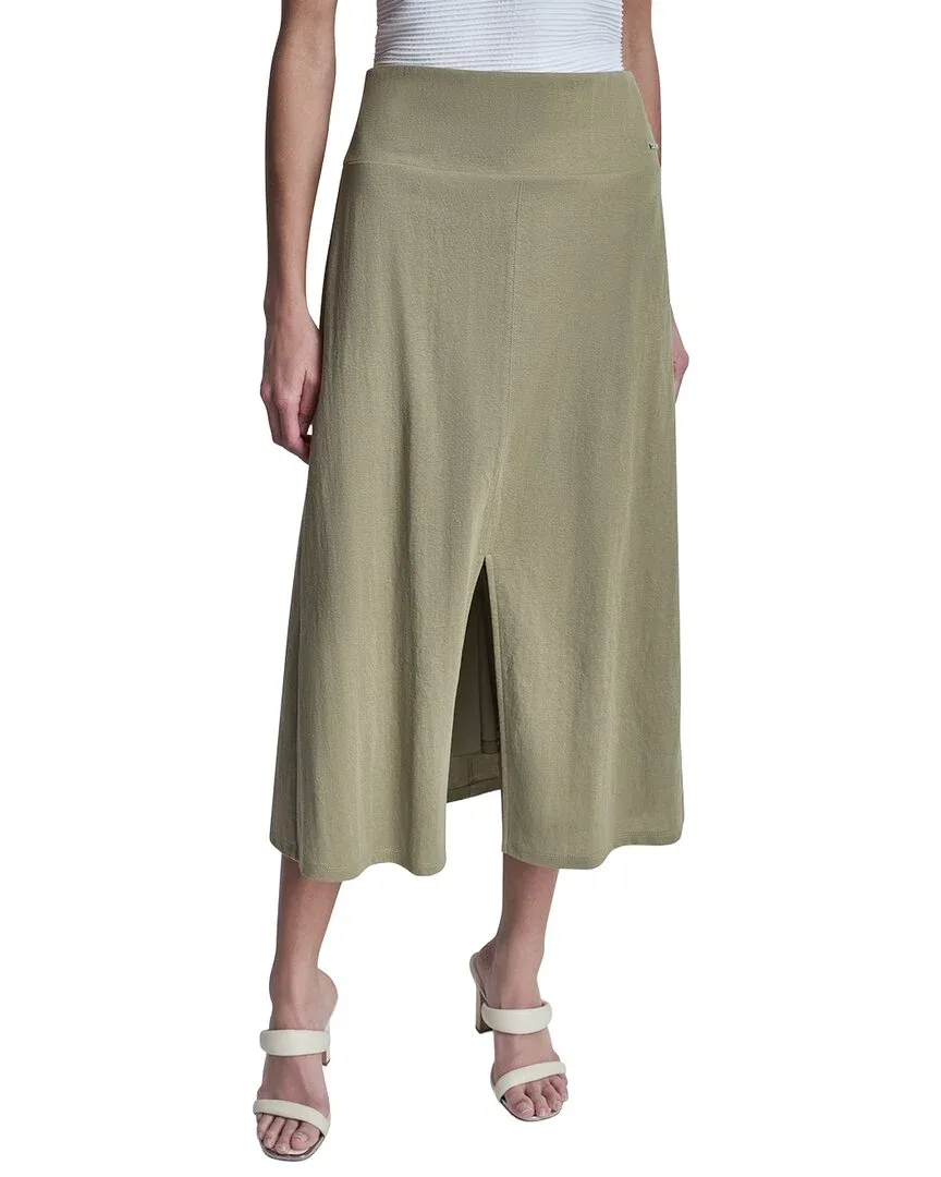 Arid Pique Mini Logo Emblem Slit Skirt by DKNY