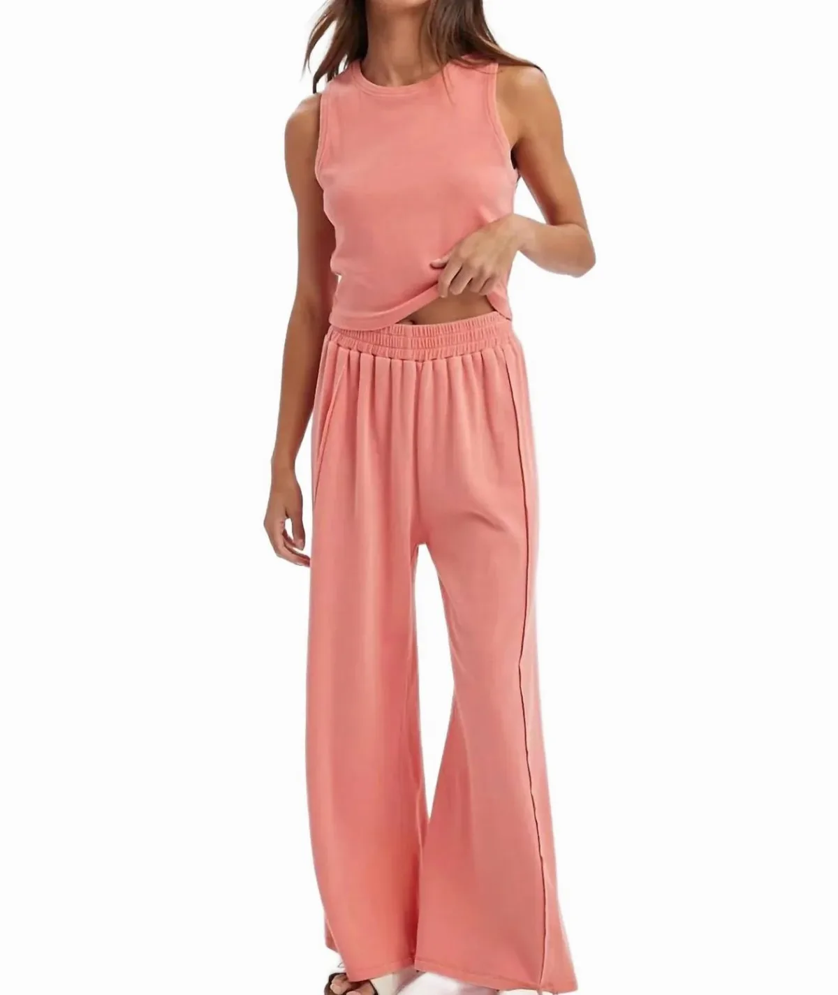 Sunny Daze Tank Top and Wide Leg Pants Set by WISHLIST
