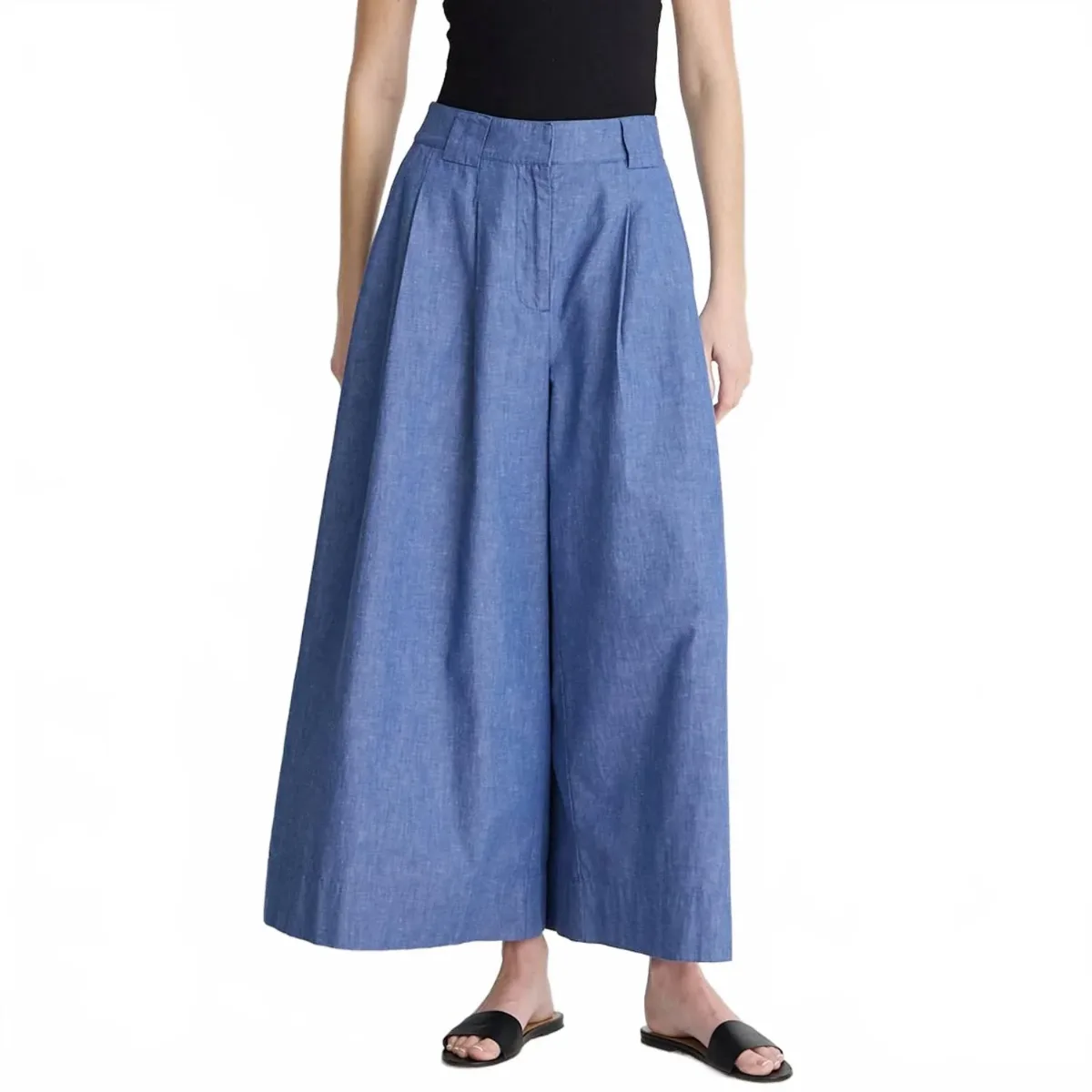 Midrise Palazzo Pants in Chambray by APIECE APART