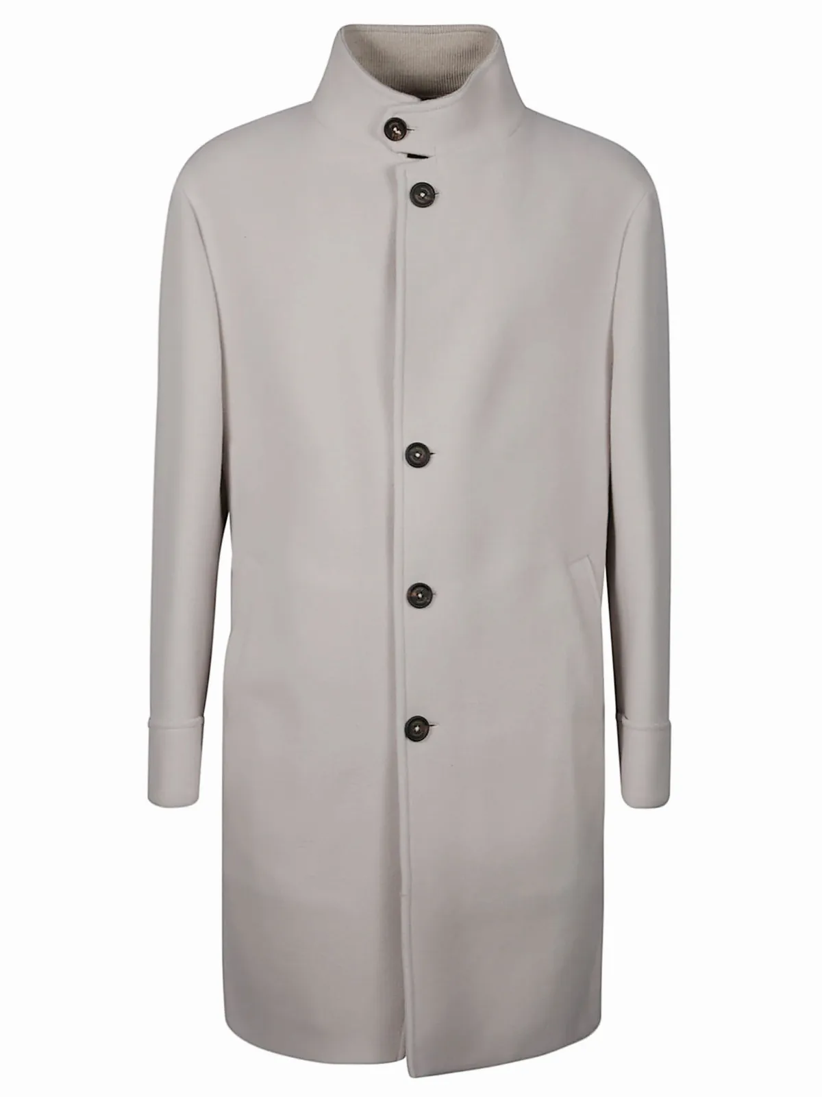 Minimalist Wool Blend Stand Coat by Eleventy