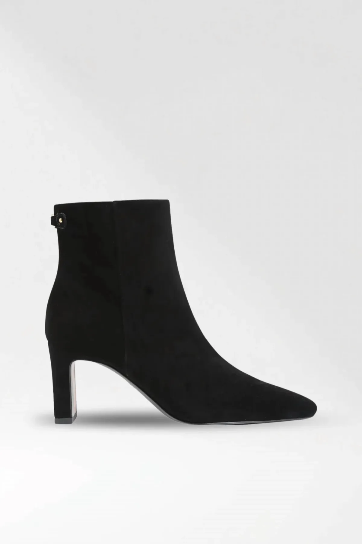 Saige Ankle Bootie in Black Suede by Sam Edelman