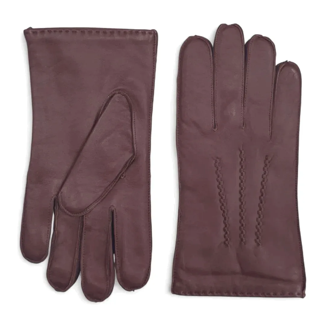 Sheepskin Leather Gloves Soft Wool Lined 3-Point Design by TruClothing
