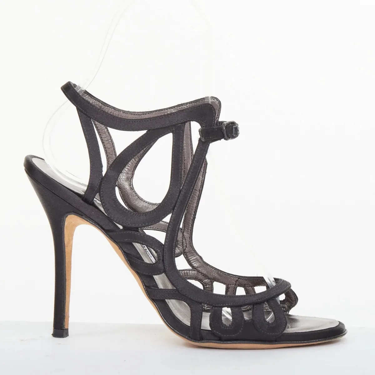 Satin Abstract Loop Sandals by Manolo Blahnik