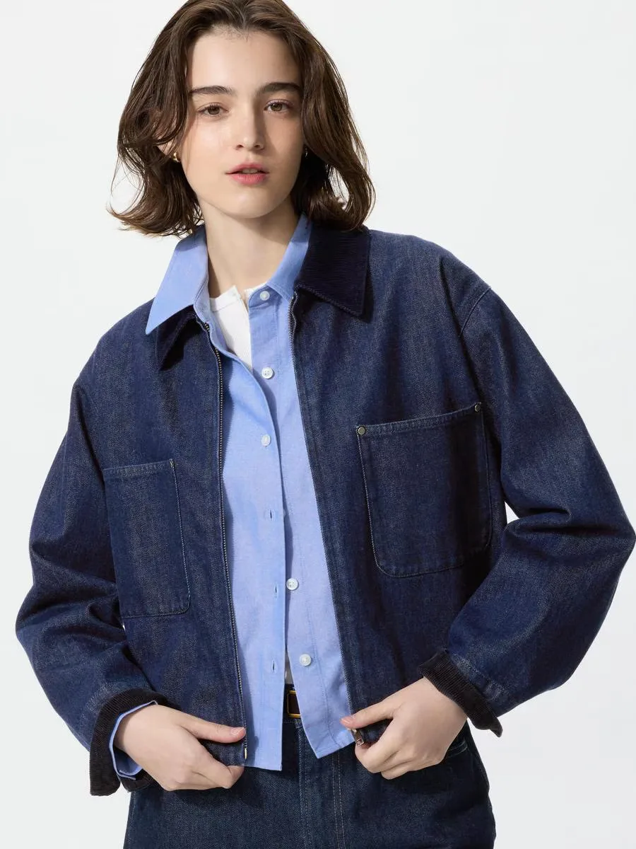 Zip-Up Short Jacket Denim by UNIQLO