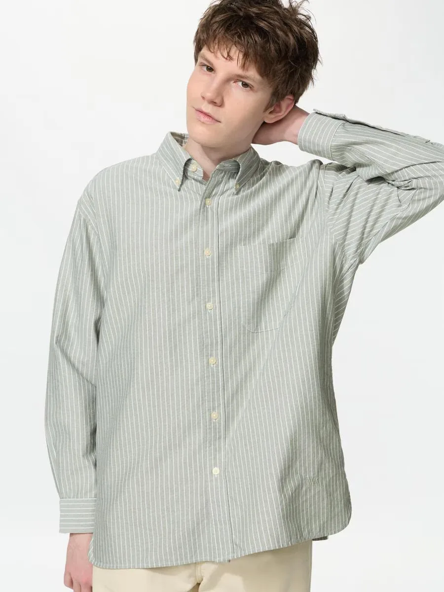 Oxford Oversized Shirt Striped by UNIQLO