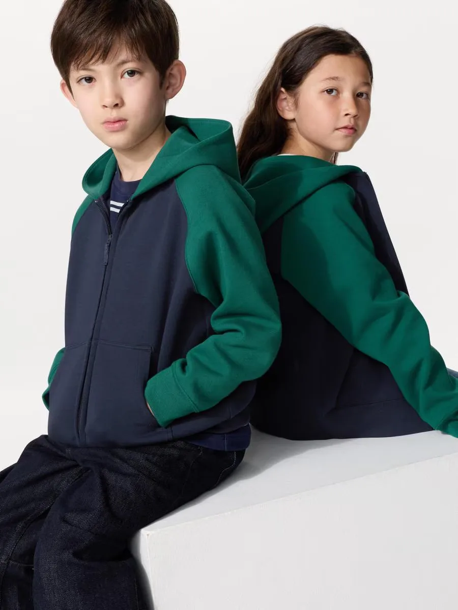DRY Sweat Full-Zip Hoodie Color Block by UNIQLO