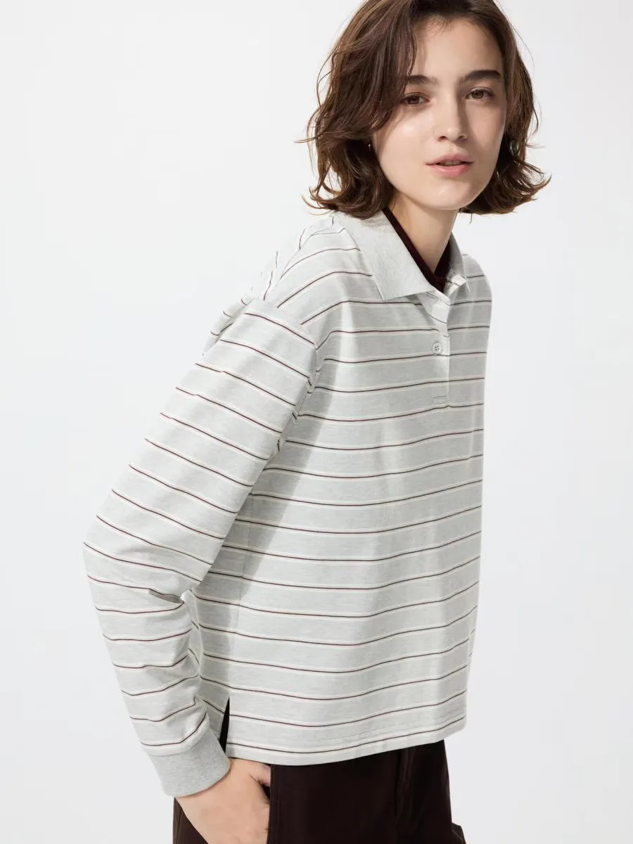 Striped Polo Shirt Long Sleeve by UNIQLO