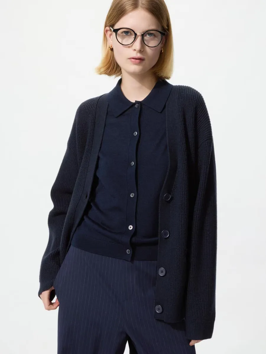 Relaxed V-Neck Cardigan by UNIQLO