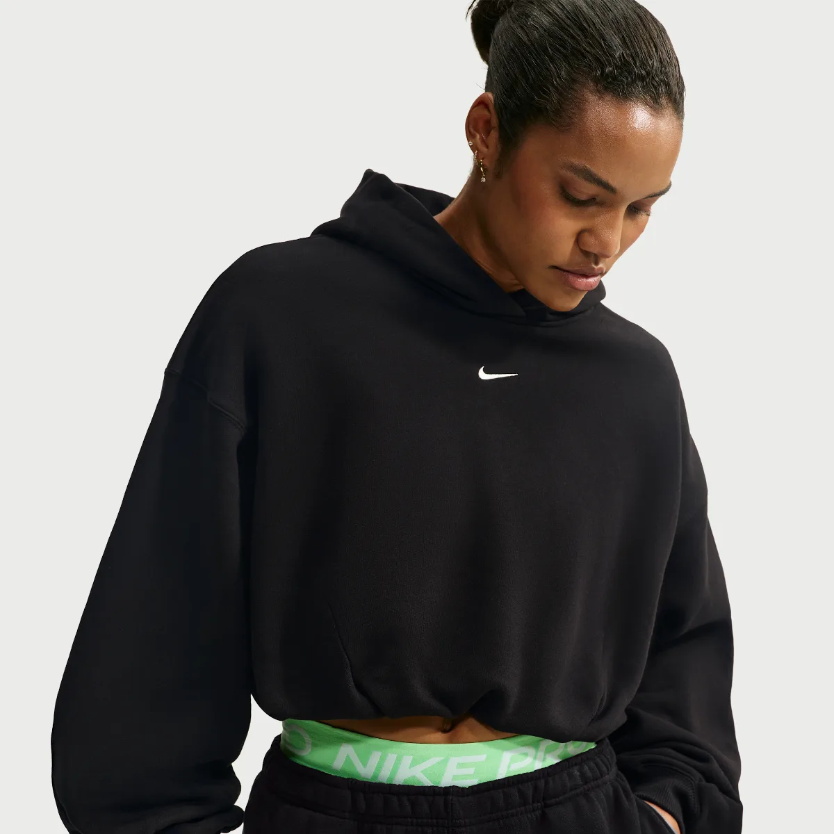 Studio Fleece Medium Weight Oversized Cropped Hoodie