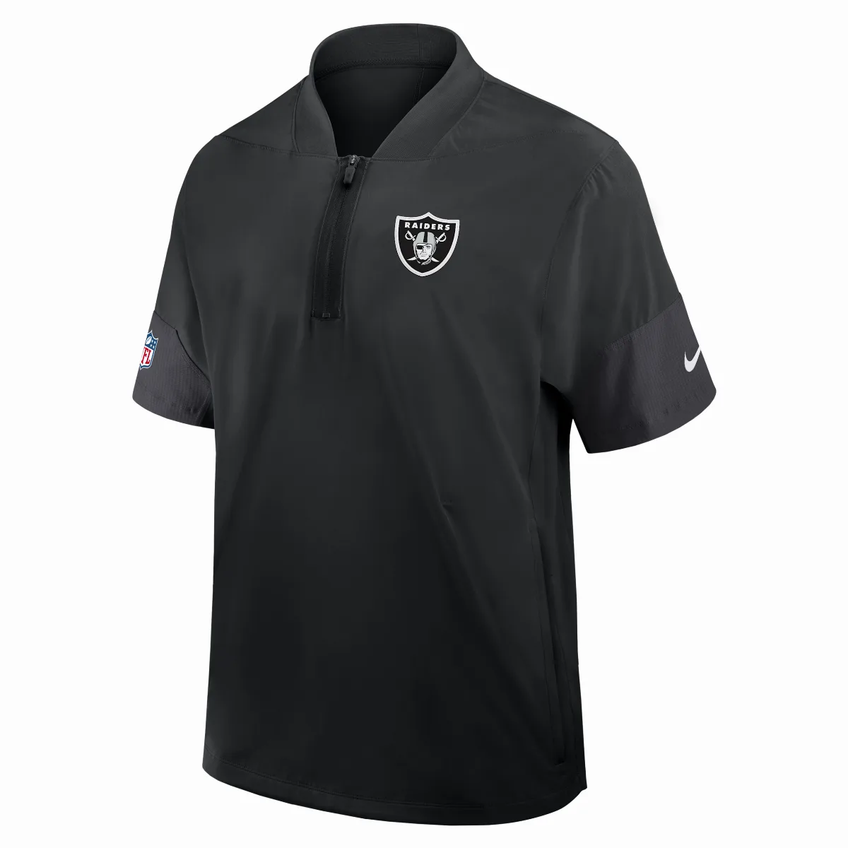 Las Vegas Raiders Sideline Coach NFL 1/2-Zip Short-Sleeve Jacket by Nike