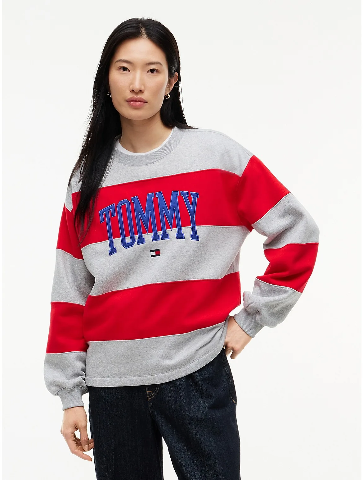 Varsity Logo Rugby Stripe Sweatshirt