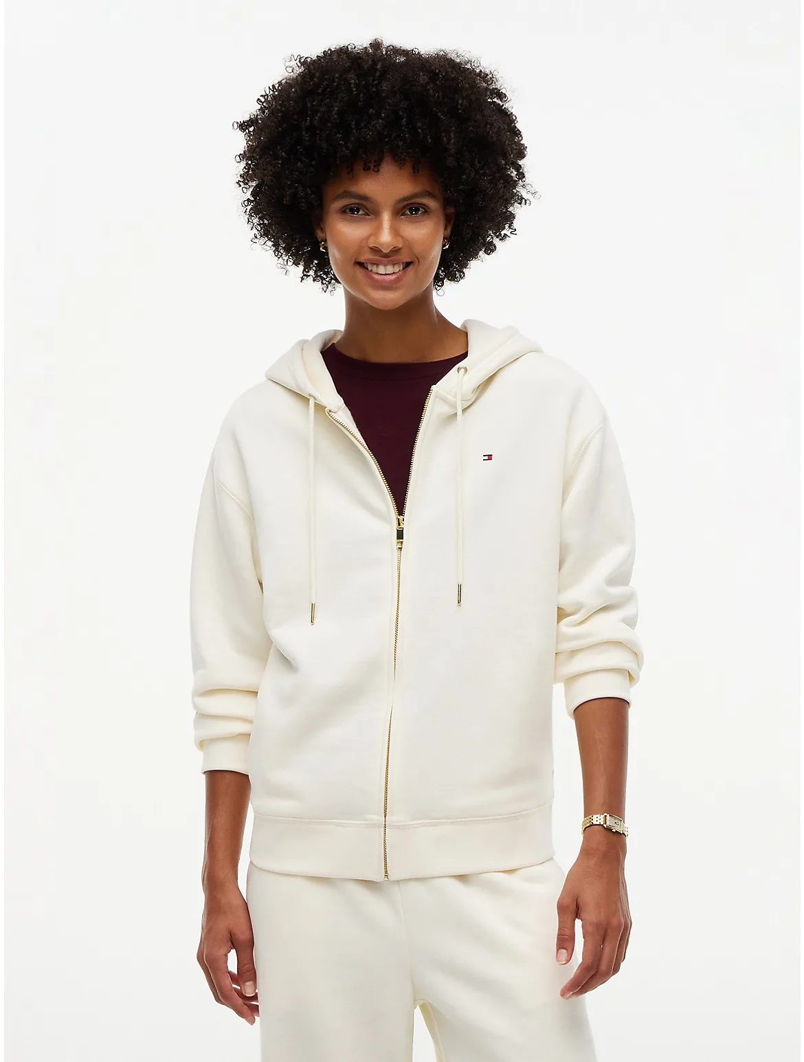 Relaxed Fit Zip Hoodie by Tommy Hilfiger