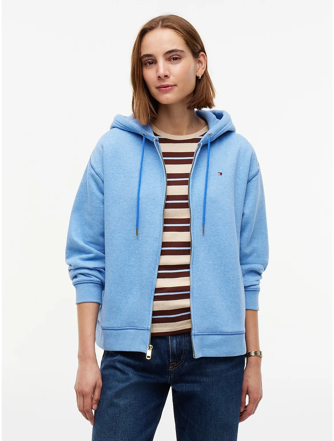 Relaxed Fit Zip Hoodie by Tommy Hilfiger